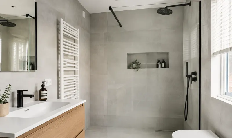 Complete moderne badkamer met inloopdouche